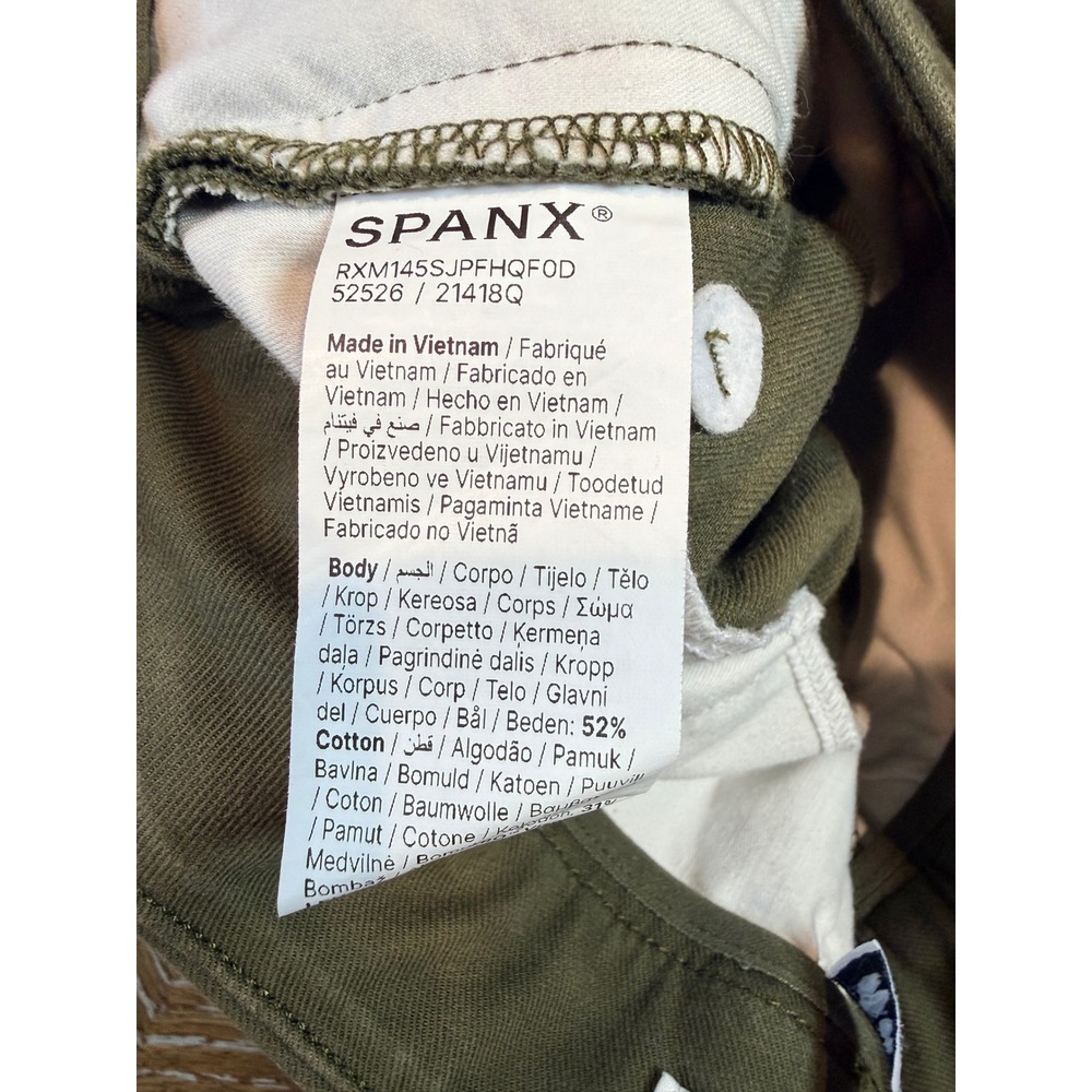 SPANX Stretch Twill Cropped Wide Leg Pant Green Size Medium - Picture 6 of 9